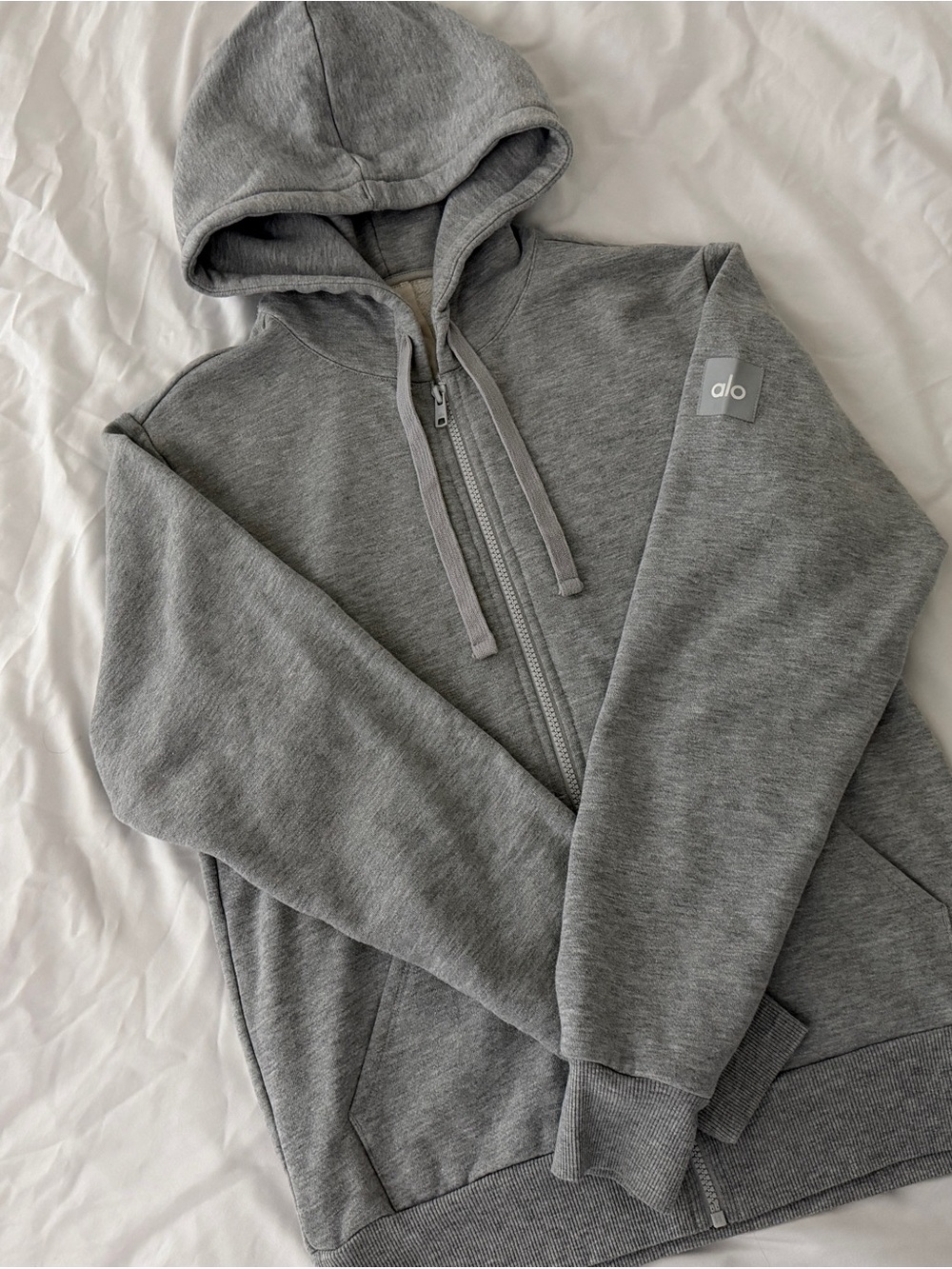 ALO Classic Full Zip Grey Hoodie - XS